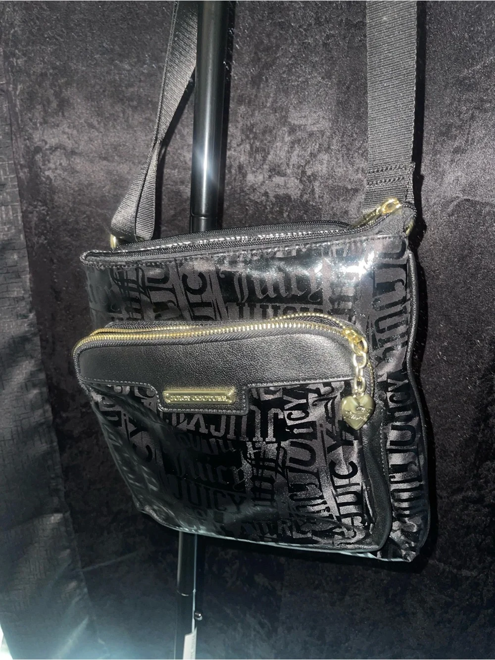 Juicy Couture Black Logo Nylon Crossbody with Gold Hardware - Picture 6 of 6